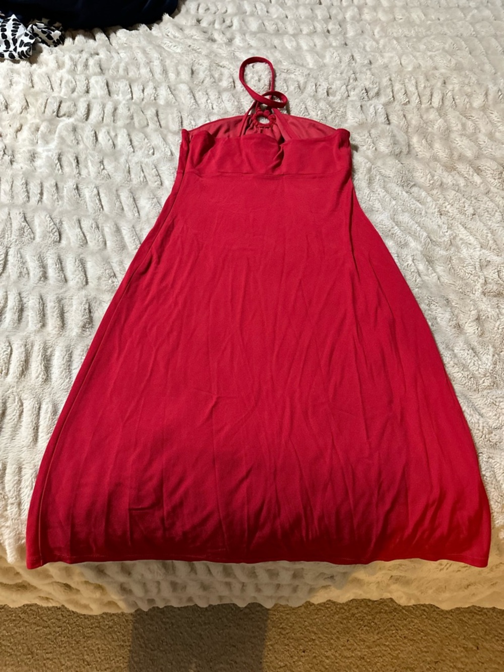 LOFT Red Strapless Halter Dress